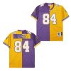 randy moss 84 minnesota vikings two toned throwback men jersey purple yellow