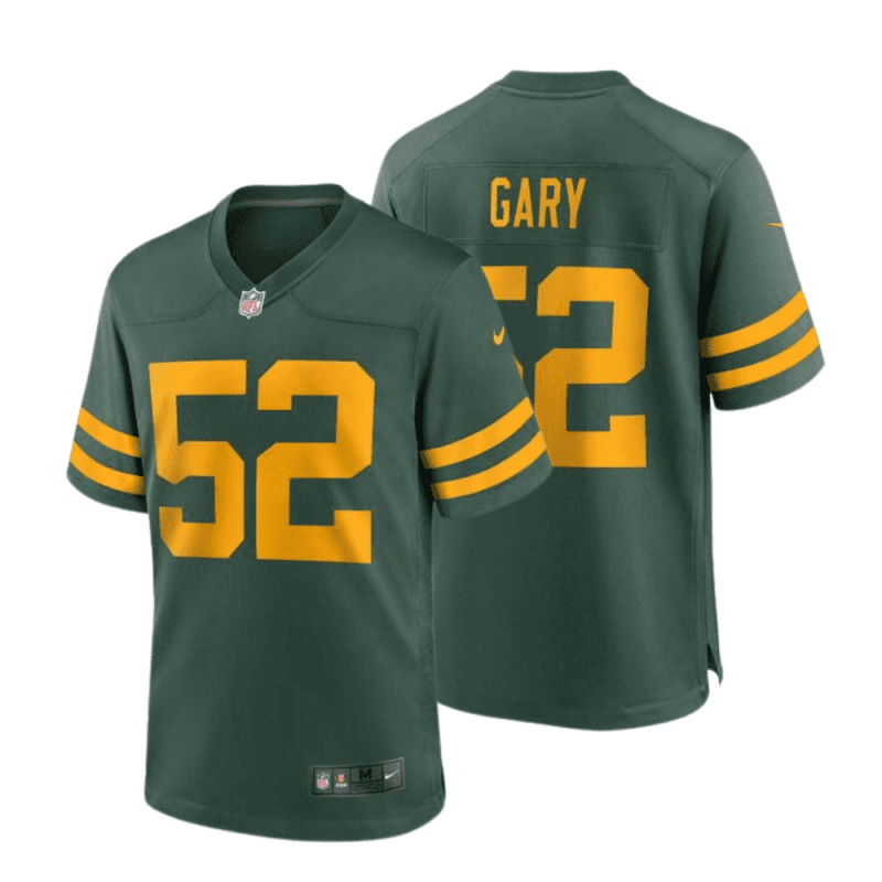 rashan gary 52 green bay packers 50s classic men game jersey green gold