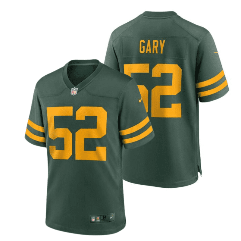 rashan gary 52 green bay packers 50s classic youth game jersey green gold