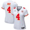 rashee rice 4 kansas city chiefs super bowl lviii patch game women jersey white