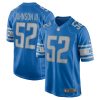 raymond johnson iii 52 detroit lions mens team game jersey blue