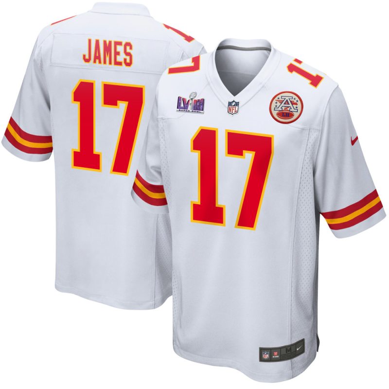 richie james 17 kansas city chiefs super bowl lviii patch game men jersey white