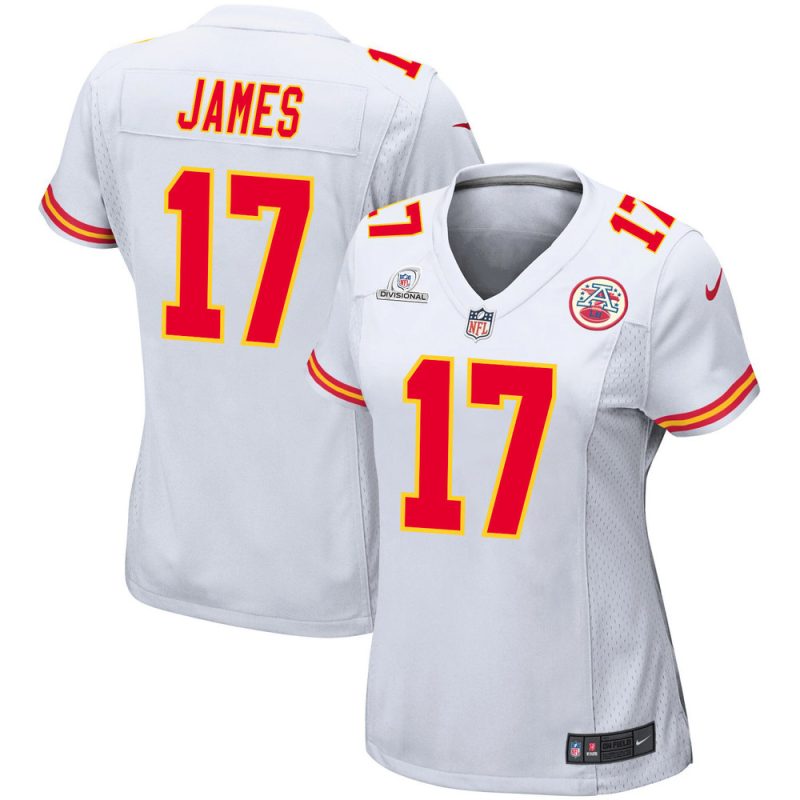 richie james 17 kansas city chiefs super bowl lviii patch game women jersey white