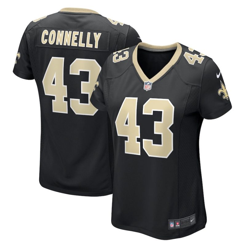 ryan connelly 43 new orleans saints womens team game jersey black