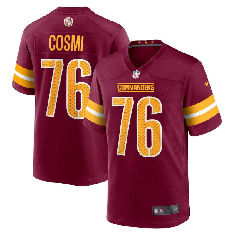 sam cosmi 76 washington commanders men game jersey burgundy