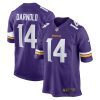 sam darnold 14 minnesota vikings team game men jersey purple