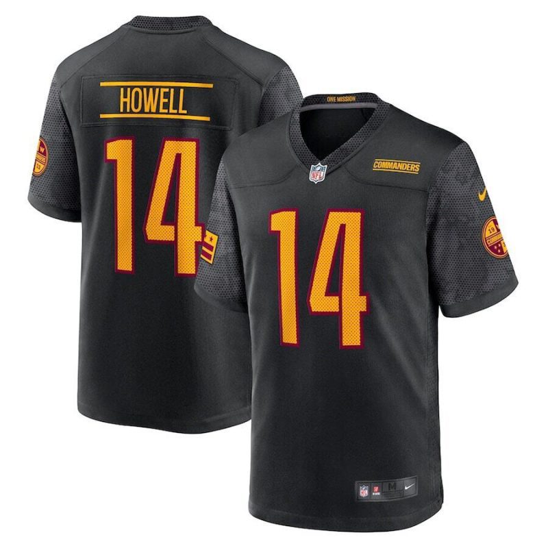 sam howell 14 washington commanders youth game jersey black