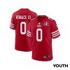 samuel womack iii 0 san francisco 49ers super bowl lviii patch game youth jersey scarlet