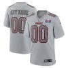 san francisco 49ers super bowl lviii atmosphere fashion game custom men jersey gray