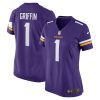 shaquill griffin 1 minnesota vikings team game women jersey purple