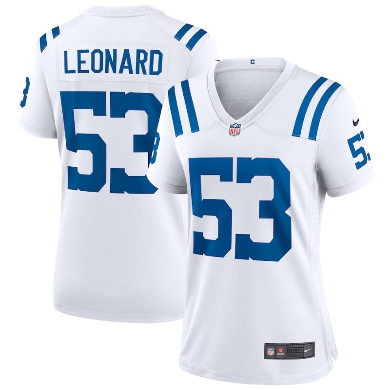 shaquille leonard 53 indianapolis colts women game jersey white