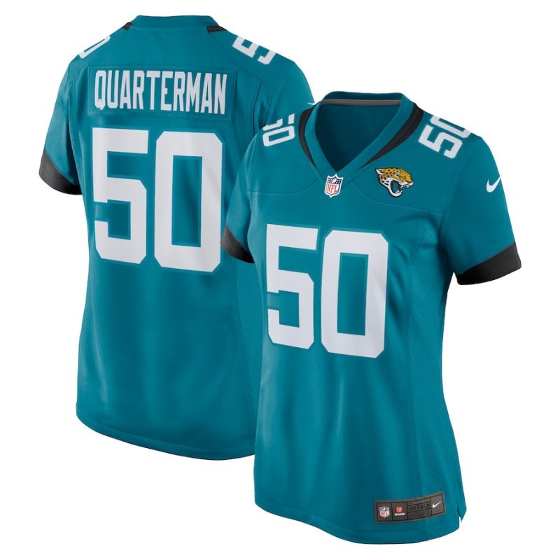 shaquille quarterman 50 jacksonville jaguars womens game jersey teal