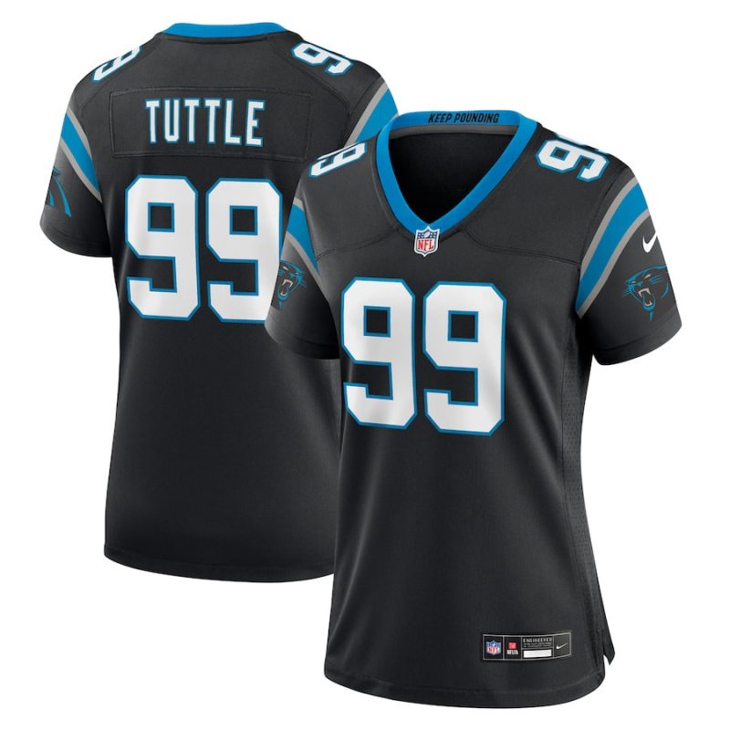 shy tuttle 99 carolina panthers women game jersey black