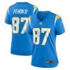 simi fehoko 87 los angeles chargers women game jersey powder blue