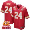 skyy moore 24 kansas city chiefs super bowl lviii champions 4x game men jersey red