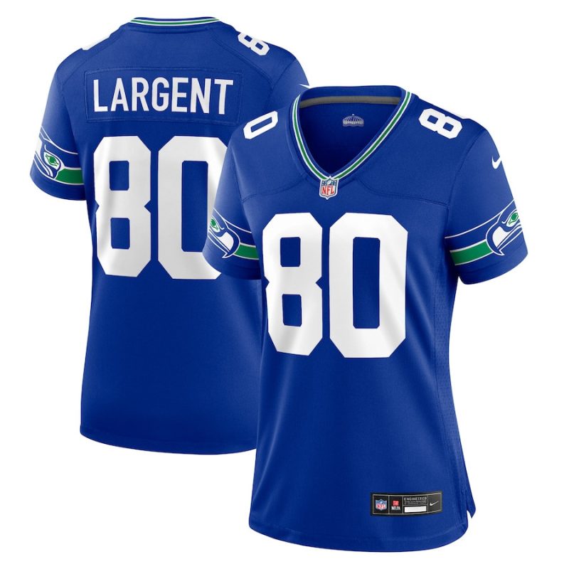 steve largent 80 seattle seahawks women throwback retired game jersey royal