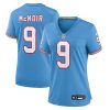 steve mcnair 9 tennessee titans women oilers throwback retired game jersey light blue