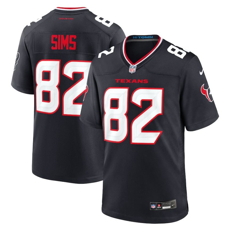 steven sims 82 houston texans team game men jersey navy