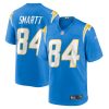 stone smartt 84 los angeles chargers men game jersey powder blue