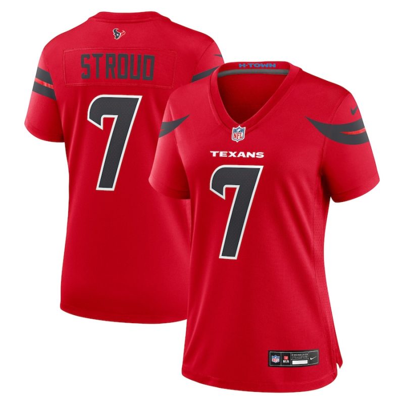 stroud 7 houston texans women alternate game jersey red