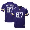 t j hockenson 87 minnesota vikings youth game jersey purple