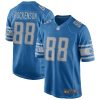 t j hockenson 88 detroit lions men game jersey blue