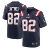 t j luther 82 new england patriots men team game jersey navy