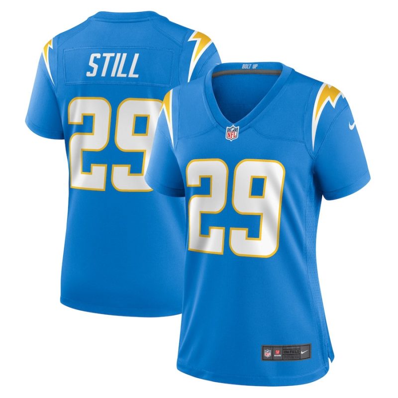 tarheeb still 29 los angeles chargers womens game jersey powder blue