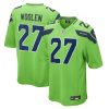 tariq woolen 27 seattle seahawks men game jersey neon green