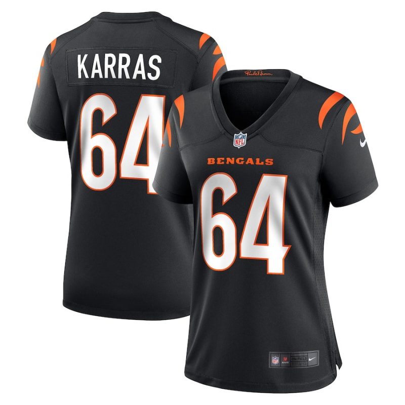 ted karras 64 cincinnati bengals womens game jersey black