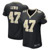 terrell lewis 47 new orleans saints women game jersey black