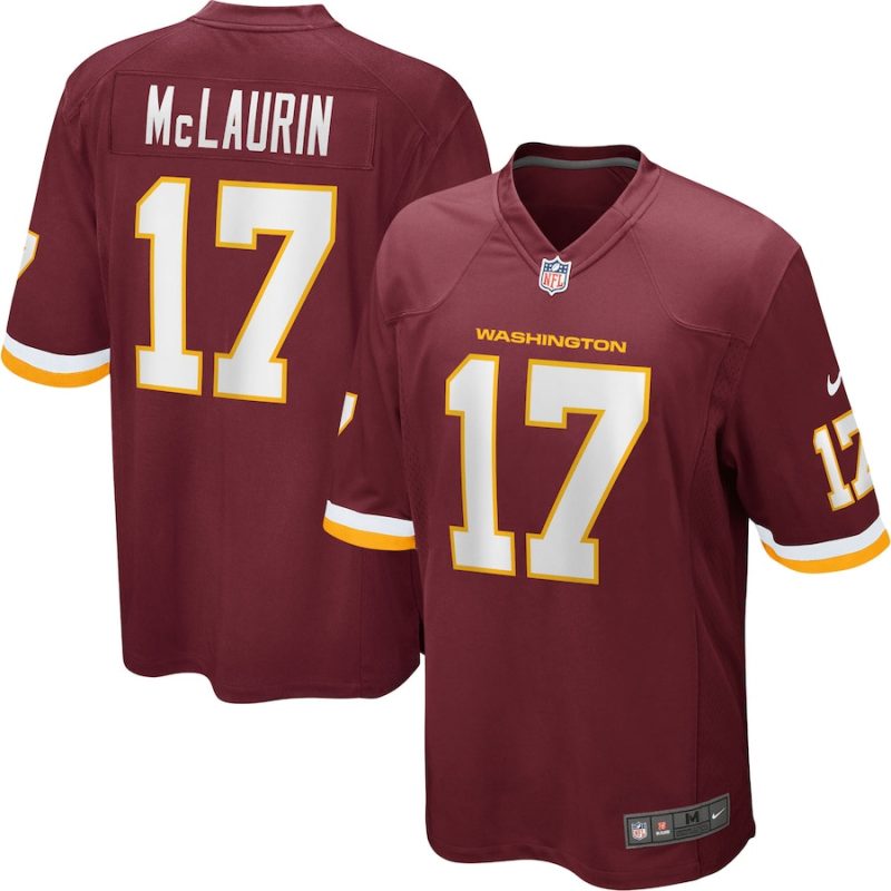 terry mclaurin 17 washington commanders football team men game jersey burgundy