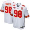 tershawn wharton 98 kansas city chiefs afc champions patch game men jersey white