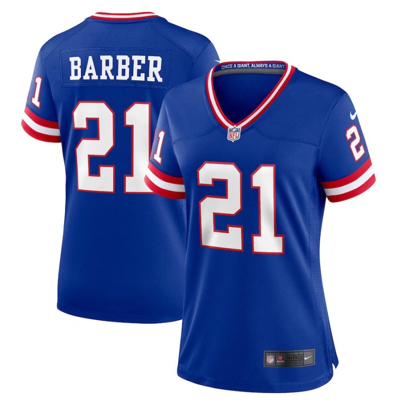 tiki barber 21 new york giants women classic retired game jersey royal