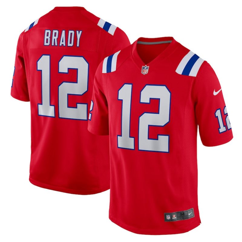 tom brady 12 new england patriots men retired game jersey red