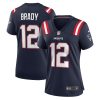 tom brady 12 new england patriots women retired game jersey navy