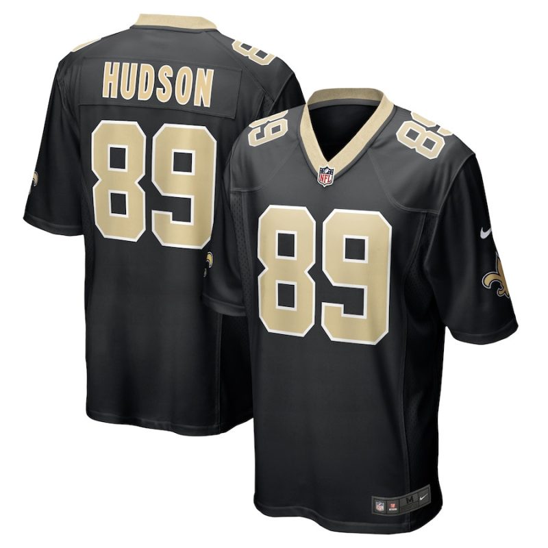 tommy hudson 89 new orleans saints mens team game jersey black