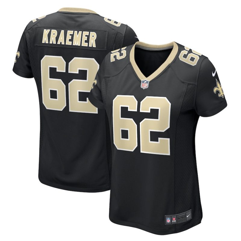 tommy kraemer 62 new orleans saints womens team game jersey black