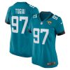 tommy togiai 97 jacksonville jaguars womens team game jersey teal