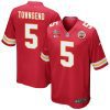 tommy townsend 5 kansas city chiefs super bowl lvii champions 3 stars men game jersey red