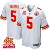 tommy townsend 5 kansas city chiefs super bowl lviii champions 4x game men jersey white