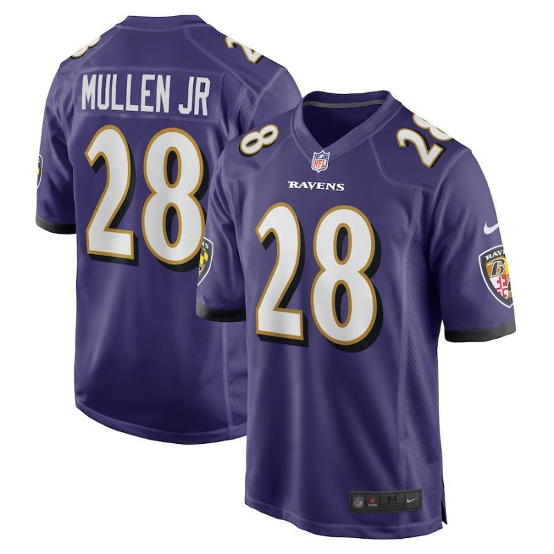 trayvon mullen jr 28 baltimore ravens men team game jersey purple