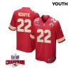 trent mcduffie 22 kansas city chiefs super bowl lviii champions 4 stars patch game youth jersey red