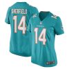 trent sherfield 14 miami dolphins women game jersey aqua