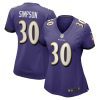 trenton simpson 30 baltimore ravens women game jersey purple