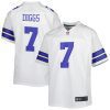 trevon diggs 7 dallas cowboys youth game jersey white