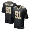 trey hendrickson 91 new orleans saints mens game jersey black