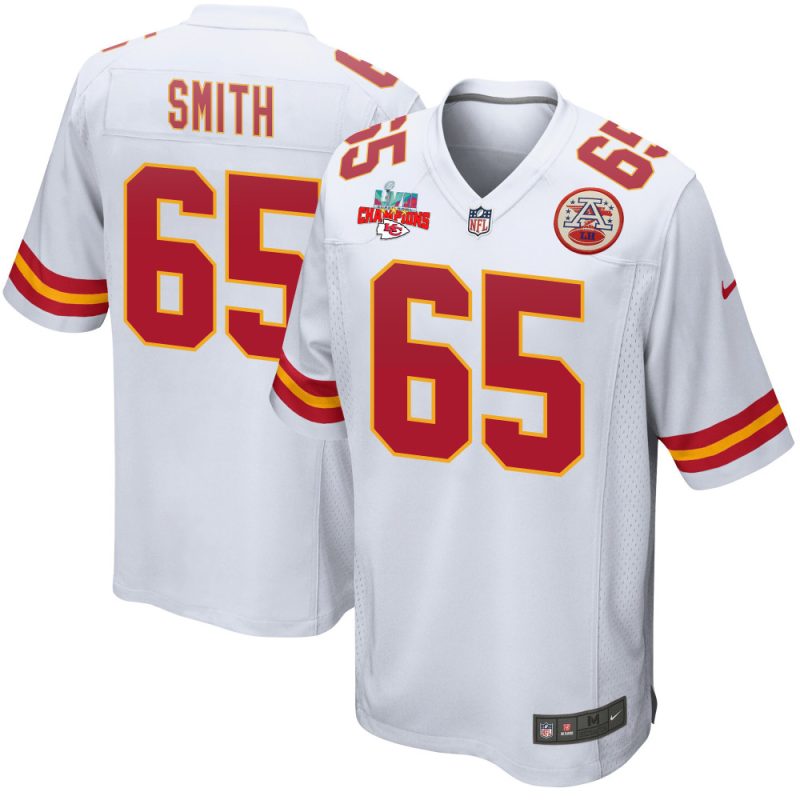 trey smith 65 kansas city chiefs super bowl lvii champions 3 stars men game jersey white