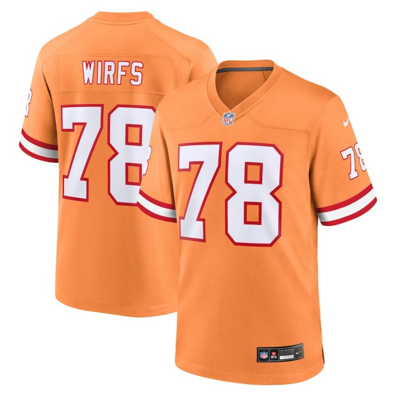 tristan wirfs 78 tampa bay buccaneers men throwback game jersey orange