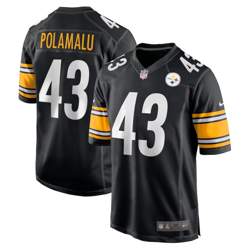 troy polamalu 43 pittsburgh steelers mens game player jersey black